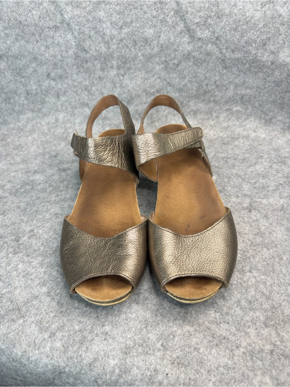 Dansko Metallic Pewter Open-Toe Slingback Sandals